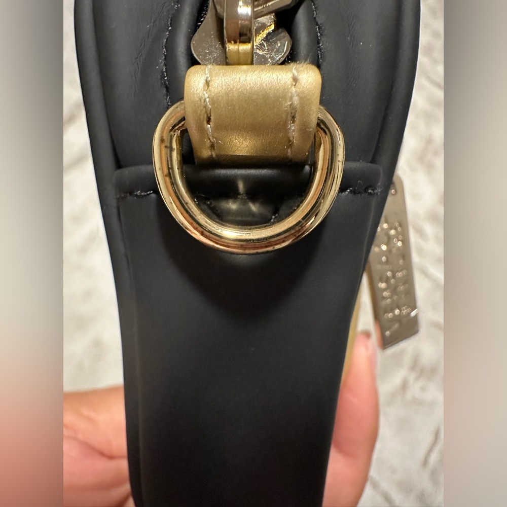 Versace Parfums Black and Gold Pouch Vanity Bag Gold Medusa Front Logo - Picture 12 of 16